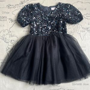 Cat and Jack black sequin party tulle dress size 4-5 yr old
